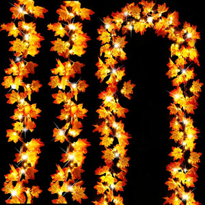 Temporizador y 3 paquetes-30 pies Guirnalda de otoño Halloween Decoraciones de otoño para el hogar