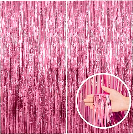Paquete de 2 decoraciones de fiesta, telón de fondo rosa Q1