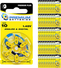 Cargar imagen en el visor de la galería, Premium Batteries Tamaño 675, ZA675, PR44, P675 1.45V Zinc Air Baterías para audífonos con pestaña azul (30 baterías)
