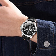 Cargar imagen en el visor de la galería, Relojes para hombre Casual Marrón Cuero Hombres Impermeable Relojes de Moda Negocios Analógico Cuarzo Cara Grande a21 Relojes de Pulsera para Hombre con Fecha Cronógrafo Luminoso
