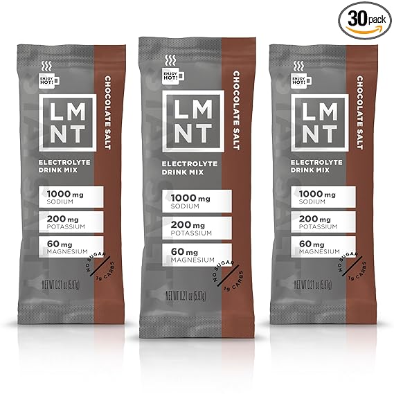 Mezcla para café o chocolate caliente sin azúcar LMNT - Sal de chocolate | Mezcla para bebidas | 30 unidades ln25