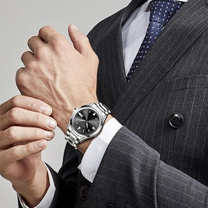 Relojes de lujo minimalistas para hombre, relojes impermeables para hombre, relojes de pulsera analógicos de cuarzo de acero a21 inoxidable a la moda para hombre con fecha luminosa