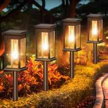 Cargar imagen en el visor de la galería, MelonArt Luz solar para camino al aire libre para pasarela, paquete de 6 luces solares de camino de jardín de color blanco cálido, a21 resistente a la... Tamaño:Blanco cálido Color:6 Pack
