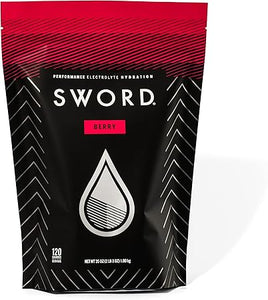 Polvo electrolítico SWORD Performance, 30 porciones, reduce la fatiga, fácil digestión, sin gluten, se disuelve fácilmente, sabor a frutos del bosque ln25