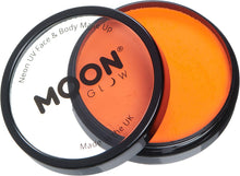 Cargar imagen en el visor de la galería, Pro Intense Neon UV Face &amp; Body Paint Cake Pots de Moon Glow - Naranja intenso
