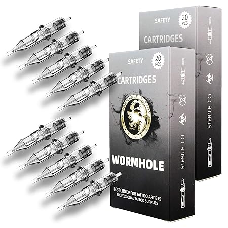 Wormhole Tattoo Cartucho de agujas 50 piezas surtido de cartuchos de aguja de tatuaje Q1