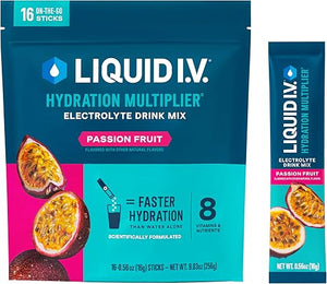 Multiplicador de hidratación Liquid IV® - Maracuyá | Mezcla de bebida con electrolitos en polvo | 1 paquete (16 porciones) a22