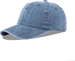 LANGZHEN Gorra de béisbol unisex 100% algodón, para hombres y mujeres, de mezclilla lavada, ajustable, sombrero de papá ln25