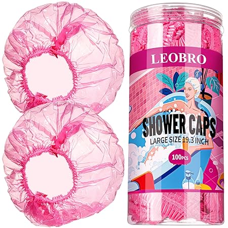 LEOBRO Gorros de ducha desechables, 100 gorras de ducha grandes Q1