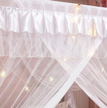 Cargar imagen en el visor de la galería, Mengersi Cortina para Dosel de Cama Princesa, con 4 Esquinas, Dosel con Mosquitero para Cama de Princesa
