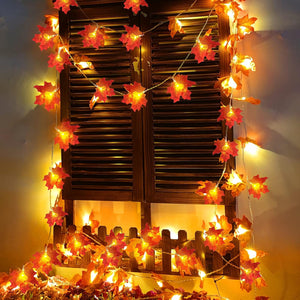 TURNMEON 2 Pack Decoración de otoño Luces de hojas de arce ampliadas Total 20Ft