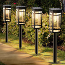 Cargar imagen en el visor de la galería, EXCMARK Paquete de 8 luces solares impermeables para exteriores, para jardín, camino, entrada, patio, césped,a21  iluminación decorativa de paisaje. Número de artículos:8
