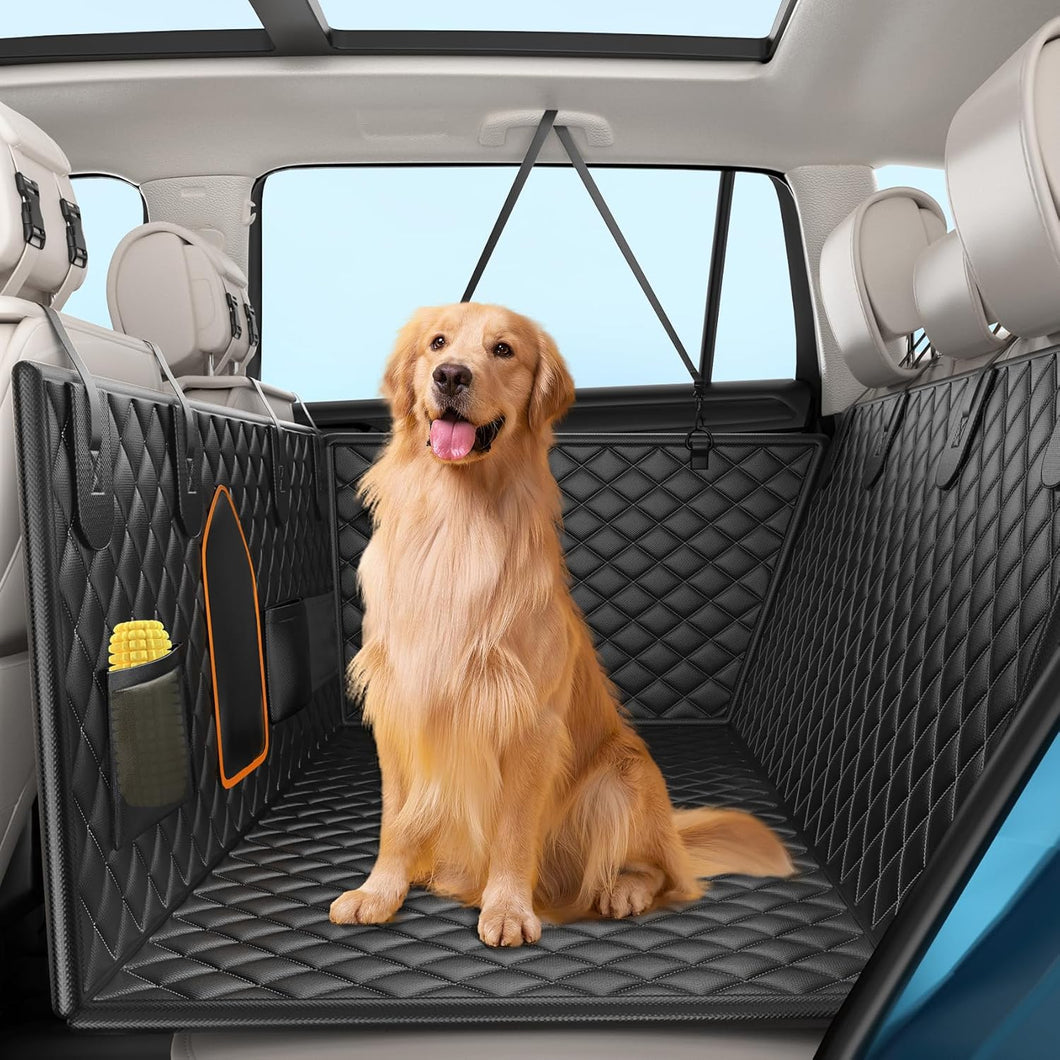Extensor de asiento trasero de camión XXL para perros, funda de asiento de automóvil para perro con soporte inferior duro de 400 libras, LN25 protector de asiento de automóvil impermeable con ventana de