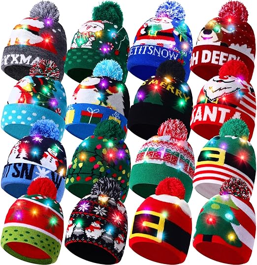 Gorro de Navidad Suhine 16 Pcs LED