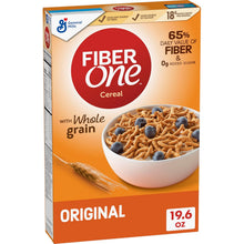 Cargar imagen en el visor de la galería, Fiber One Cereal, salvado original, cereal de alta fibra hecho con grano entero, 19.6 oz
