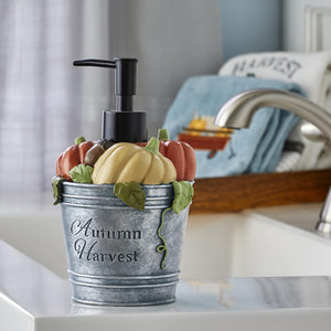 SKL Home Dispensador de jabón de cubo de cosecha de otoño para baño/cocina y regalo, Multi