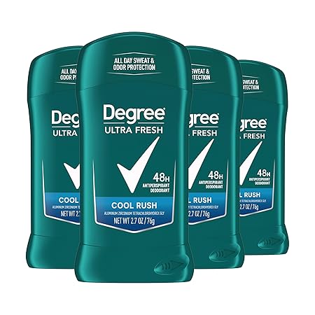 Degree Desodorante antitranspirante ultra fresco para hombre, Cool Rush, paquete de 4