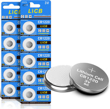 Cargar imagen en el visor de la galería, LiCB 10 Pack CR1220 Batería de litio de 3 V CR 1220
