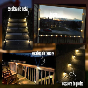 Solpex luces Led solares para cubierta al aire libre, paquete de 16, impermeables, ideales para escaleras, cercas, patio, a21 y senderos (luz blanco cálido) Color:Marrón Número de artículos:16