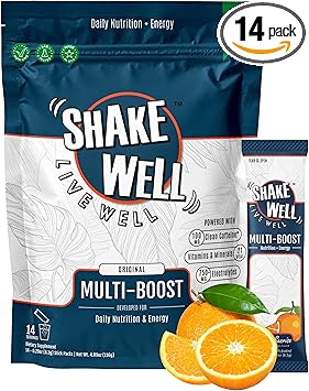 Bebida energética limpia + protección contra el cortisol | Concentración durante todo el día con cafeína natural, B12, D3+K2, antioxidantes, electrolitos y aminoácidos (Citrus Sunrise, 14 unidades) ln25
