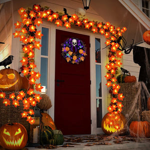 Temporizador y 3 paquetes-30 pies Guirnalda de otoño Halloween Decoraciones de otoño para el hogar