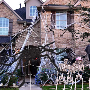 Telaraña de Halloween de 200" + Decoraciones de araña gigante de 59"