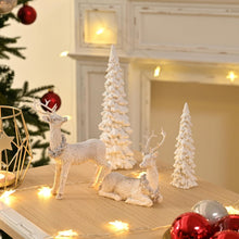 Cargar imagen en el visor de la galería, Figuritas blancas de renos navideños, 2 piezas de decoración navideña
