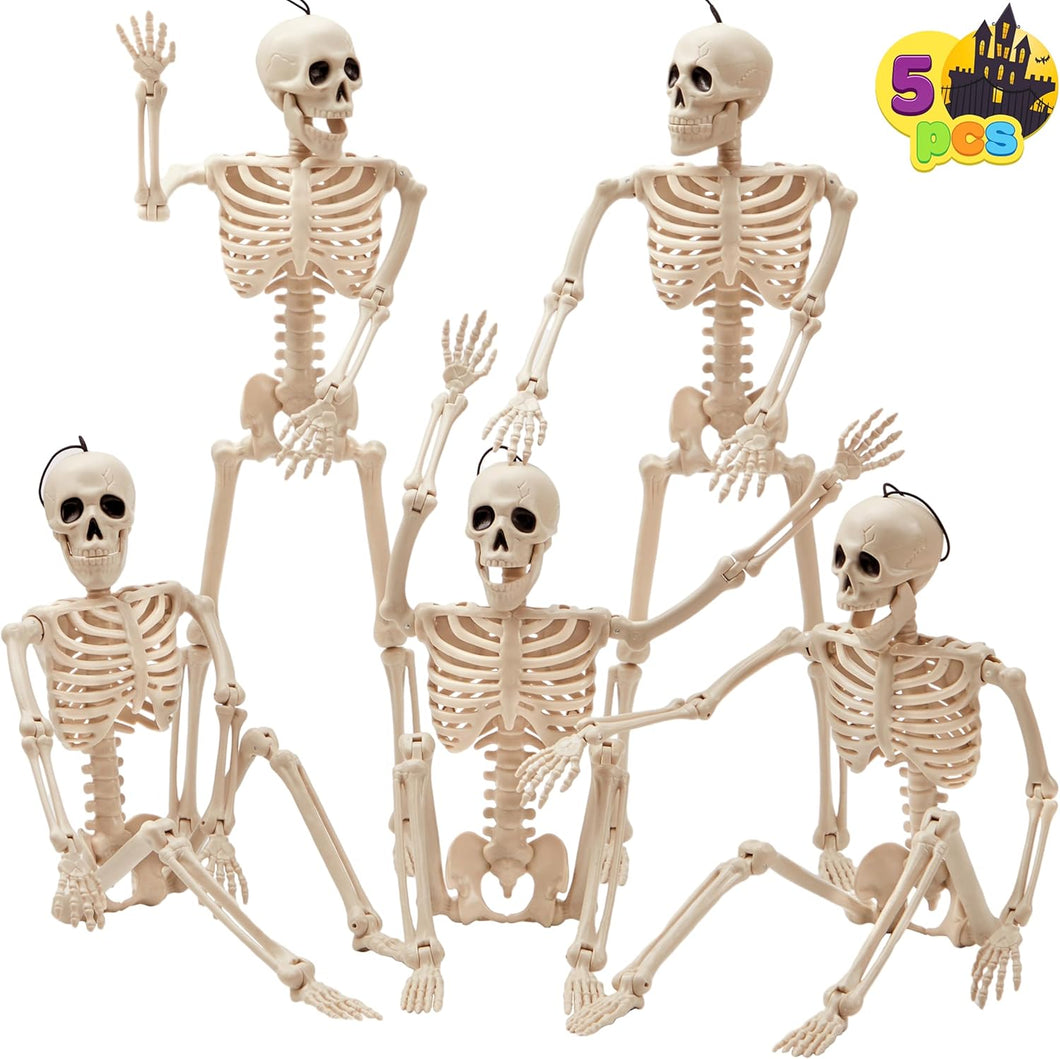JOYIN 5 PCS Decoración de esqueleto de Halloween posable de 16 pulgadas