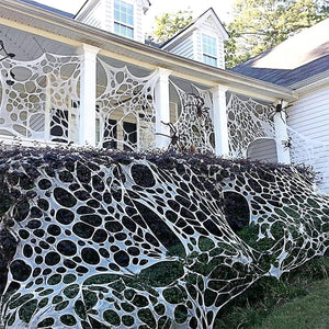 2 Paquetes de Decoraciones de Halloween de Telaraña para Exteriores de Araña
