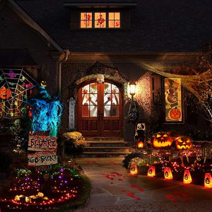 2PCS Halloween Decoración de Casa Embrujada Ventana Puerta Cubierta
