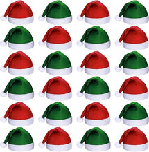 Cargar imagen en el visor de la galería, 24 piezas gorra suave de Papá Noel para mujeres a granel, hombres, tela navideña
