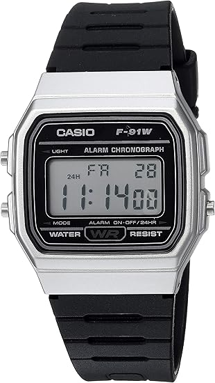 Casio F91W Series | Digital Watch | Water Resistant | LED Light | 1/100 SEC Stopwatch | Regular Time Keeping ln24 (HR, Min, SEC, PM, Date, Day) | Daily Alarm | Lightweight | 7 Year Battery