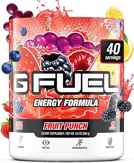 G Fuel Fruit Punch Tub (40 porciones) Fórmula Elite de energía y resistencia, 9,8 oz (280 g) ln25