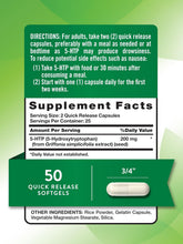 Cargar imagen en el visor de la galería, Nature's Truth Cápsulas 5HTP de 200 mg | 50 unidades | 5 hidroxitriptófano | Suplemento sin OMG y sin gluten | Suplemento sin OMG y sin gluten
