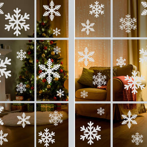 KESOTO 96PCS Decoraciones de Navidad, Copos de nieve para ventanas