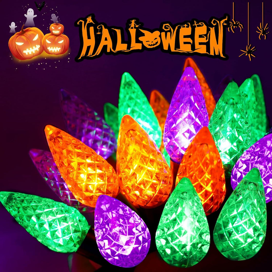40 LED 78FT C6 Luces de Cadena de Halloween, Luces de Halloween Super Largas para Exteriores e Interiores con 13 Modos & Temporizador