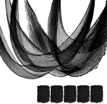Cargar imagen en el visor de la galería, Juego de 5 decoraciones de tela de gasa espeluznantes para Halloween
