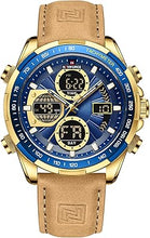 Cargar imagen en el visor de la galería, NAVIFORCE Relojes digitales militares para hombre, reloj analógico de cuarzo, A21  resistente al agua, reloj deportivo multifuncional de cuero
