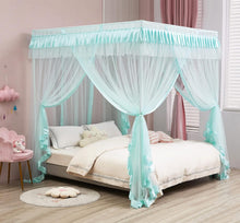 Cargar imagen en el visor de la galería, Mengersi Cortina para Dosel de Cama Princesa, con 4 Esquinas, Dosel con Mosquitero para Cama de Princesa
