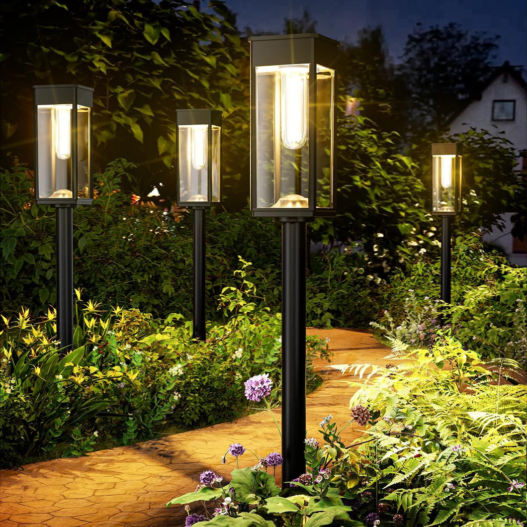 ALFIOT - Luces solares brillantes para senderos exteriores, impermeables para jardín, patio, camino de entrada y sendero,a21 iluminación paisajística con... Tamaño:Blanco cálido Color:8pack