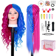 Cargar imagen en el visor de la galería, Cabeza de maniquí Beauty Star con 80% de cabello humano real, cabeza de muñeca para peinado
