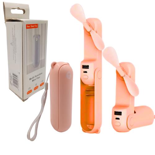 ABANICO DE MANO RECARGABLE CON LITERNA