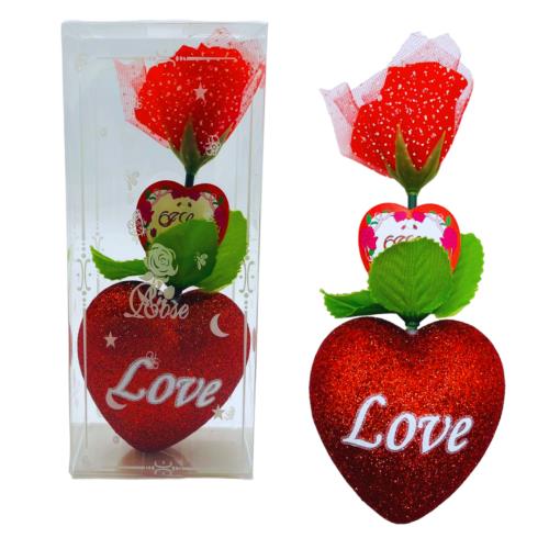 ADORNO CORAZON CON FLOR EN ESTUCHE 88B