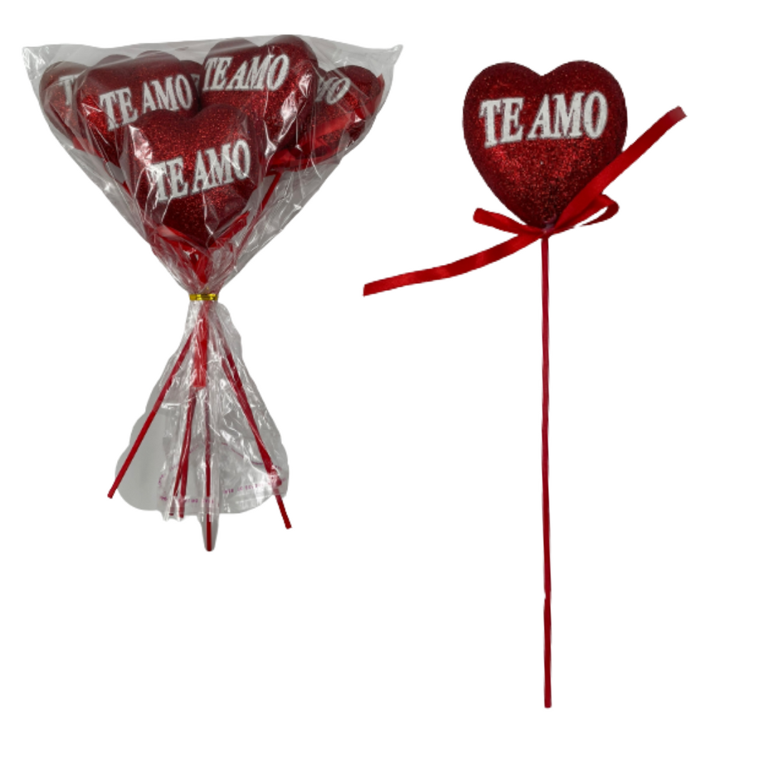 ADORNO 6PCS CORAZON ESCARCHADO 7CM