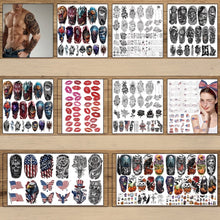 Cargar imagen en el visor de la galería, hojas de calcomanías temporales de tatuajes 36  piezas
