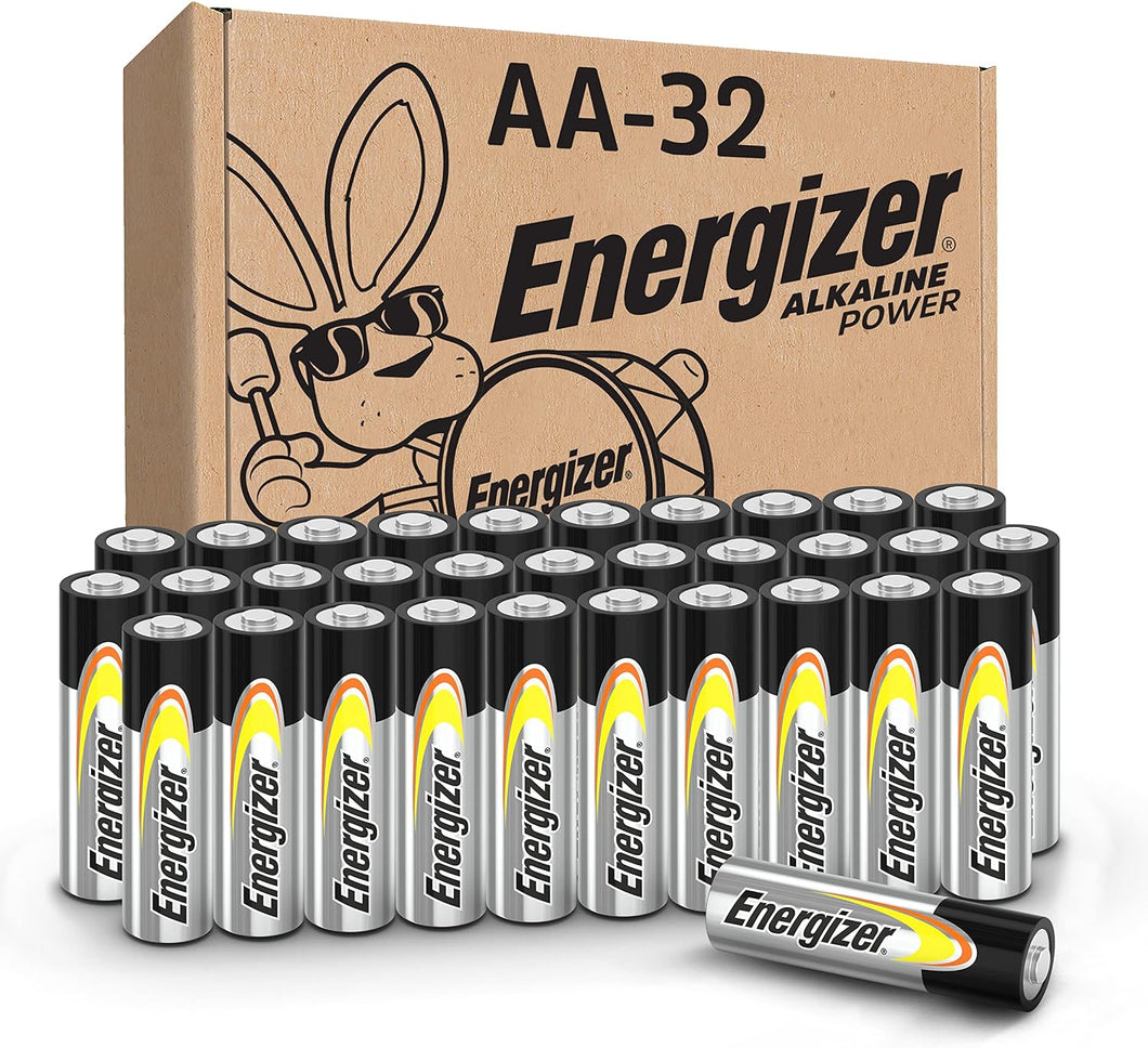 Pilas AA Energizer de Potencia Alcalina, Paquete de 32 Baterías Alcalinas Doble A