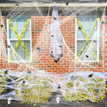 Cargar imagen en el visor de la galería, Decoraciones de telarañas de Halloween de 1400 pies cuadrados con 150 arañas falsas adicionales
