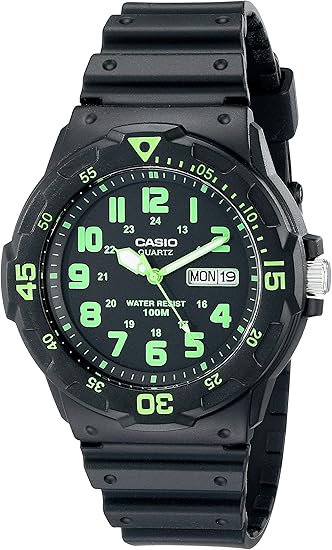 Casio MRW200H Series | Unisex Analog Watch | 100M WR | Stainless Steel Case | Resin Band | 2 Hand Analog (HR, Min, SEC) | LN24 Date Display | Screw Down Crown/Screw Down Caseback | 3 Year Battery