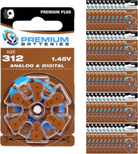 Cargar imagen en el visor de la galería, Premium Batteries Tamaño 675, ZA675, PR44, P675 1.45V Zinc Air Baterías para audífonos con pestaña azul (30 baterías)
