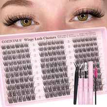 Cargar imagen en el visor de la galería, Kit de racimos de pestañas, racimos de pestañas Wispy, pestañas naturales
